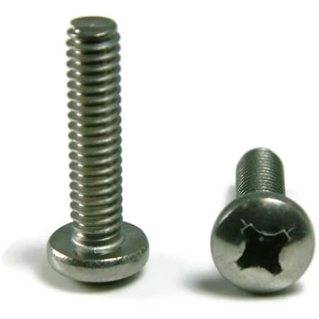 Newport Fasteners M6-1.00 x 8 mm Phillips Pan Machine Screw, Plain 18-8 Stainless Steel, 100 PK 904847-PR-100